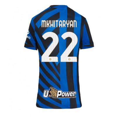 Fotbalové Dres Inter Milan Henrikh Mkhitaryan #22 Dámské Domácí 2024-25 Krátký Rukáv Fotbalové Dres Inter Milan Henrikh Mkhitaryan #22 Dámské Domácí 2024-25 Krátký Rukáv